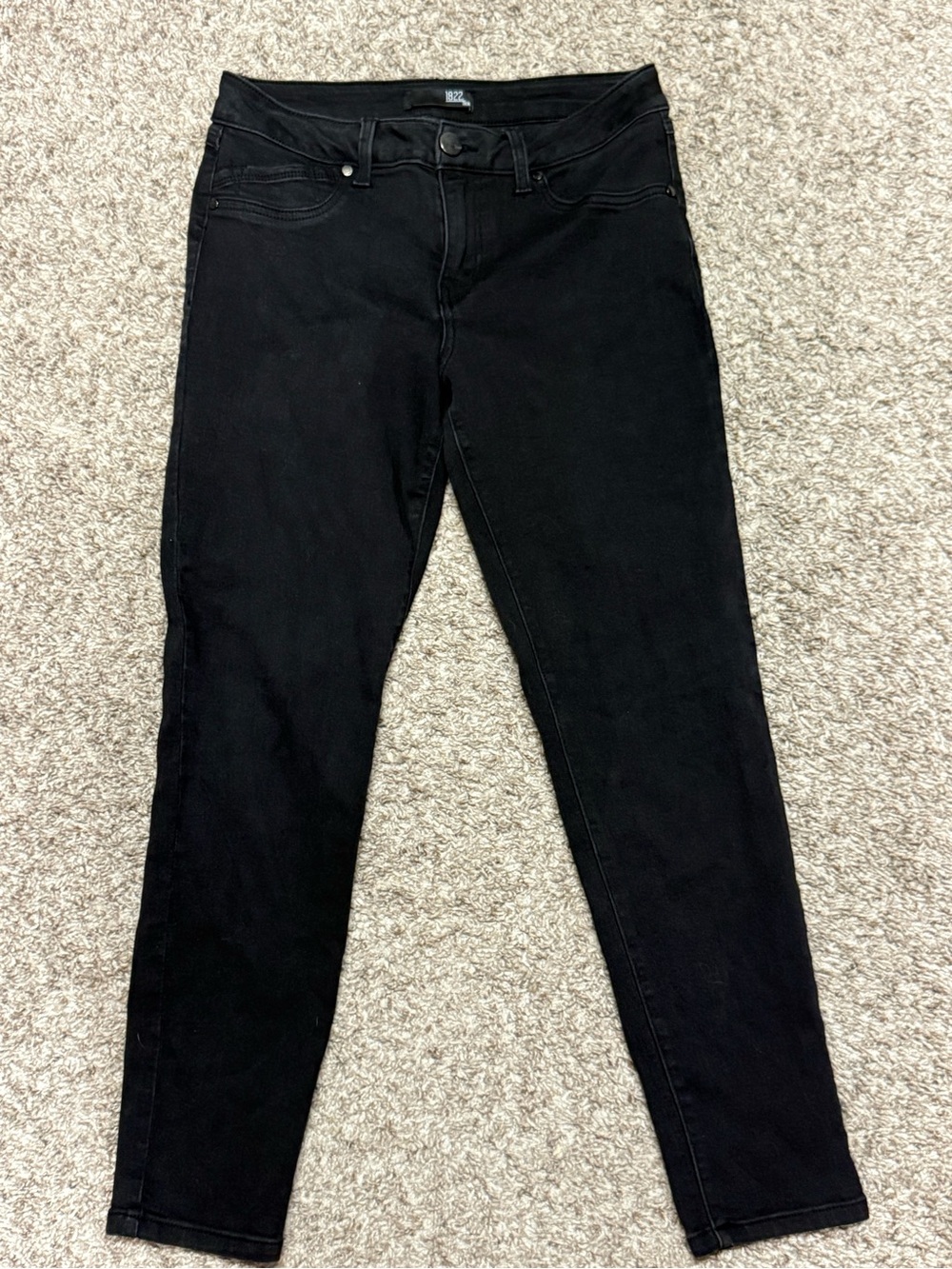 1822 Denim Black Mid Rise Skinny Jeans Size 10 Stretch